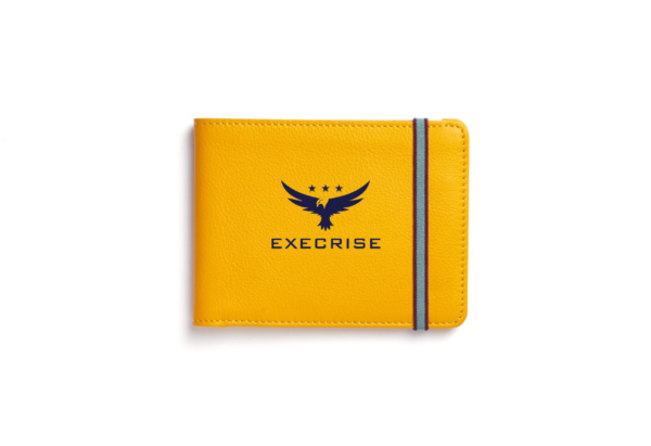 Execrise Yellow Leather Wallet with Coin Pocket