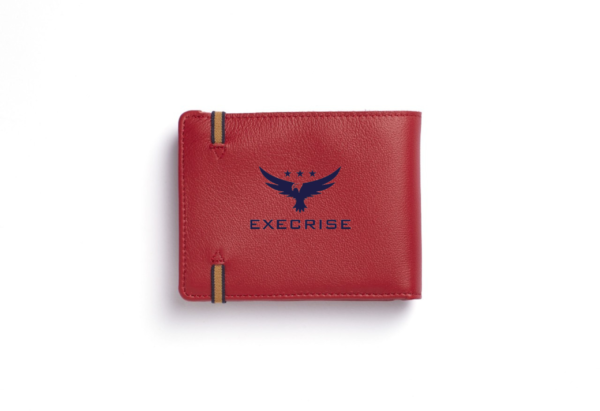 Execrise Red Leather Wallet with Coin Pocket - Afbeelding 3