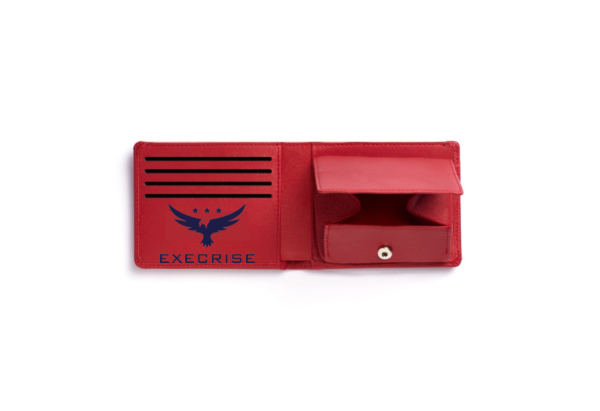 Execrise Red Leather Wallet with Coin Pocket - Afbeelding 2