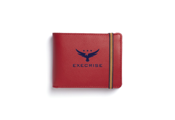 Execrise Red Leather Wallet with Coin Pocket