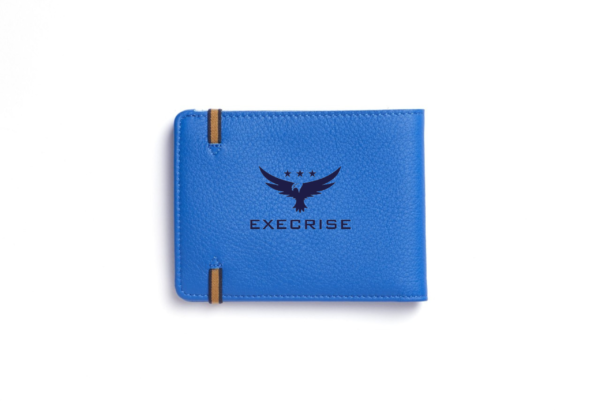 Execrise Blue Leather Wallet with Coin Pocket - Afbeelding 3