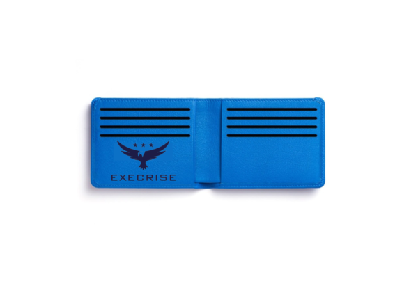 Execrise Blue Leather Wallet with Coin Pocket - Afbeelding 2